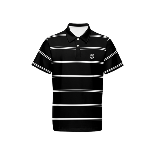 SLICE STRIPE POLO BLK